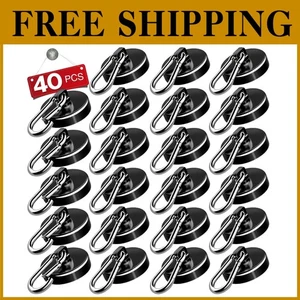 Swivel Carabiner Hooks, 110LBS Magnetic Strength - Picture 1 of 8