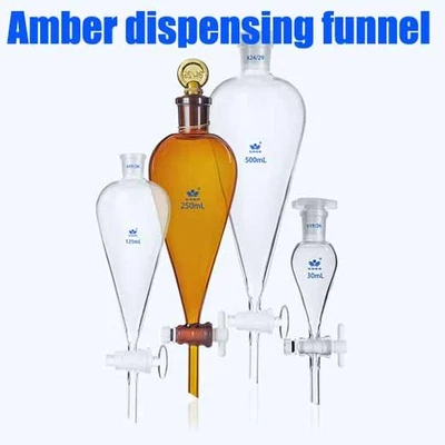 60-1000ML standard port dispensing funnel Laboratory Glassware PTFE Chemistry - Image 1 of 4