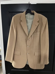 VTG Southwick Camel Hair Jacket Mens 44 R  Tan Patch Pocket Sport Coat USA - Picture 1 of 9