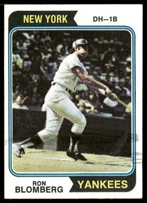 1974 Topps Ron Blomberg 117 New York Yankees - Image 1 of 2