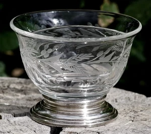 Cuenco de mayonesa dividida Heisey vintage base de plata esterlina años 30 hecho en EE. UU. - Imagen 1 de 7