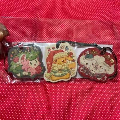 Pokemon Center Heartwarming Christmas Ornament Memo Pad 3-Set Pikachu Shaymin - Imagen 1 de 2