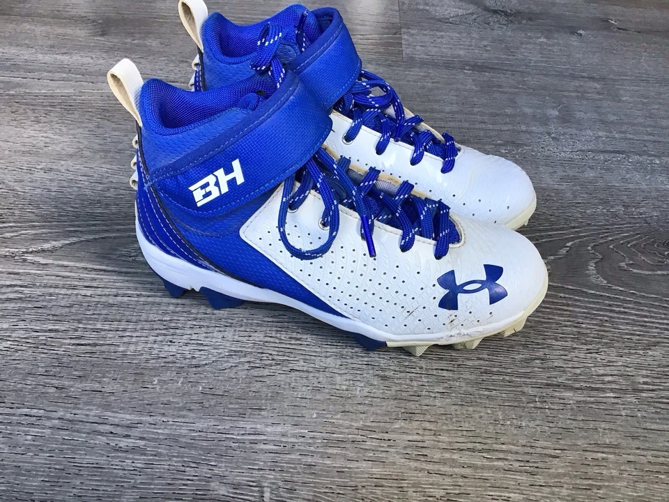 Botines de béisbol Under Armour Harper 4 Mid RM Jr talla 2Y niños azul blanco 3023444 Foto 1 de 4