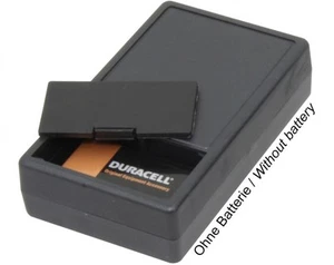 PVC Gehäuse mit Batteriefach für 9V Blockbatterie, 101 x 60 x 26mm, schwarz - Bild 1 von 1