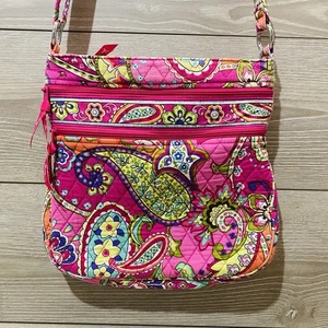 Vera Bradley Crossbody Triple Zip Hipster PINK SWIRLS 11 x 11 x 1.5  - Picture 1 of 10