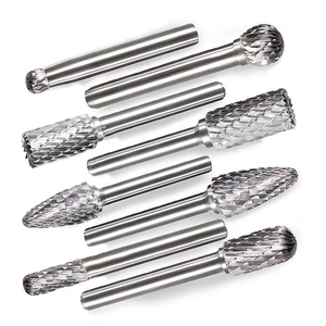 8Pcs 1/4" Shank Double Cut Carbide Rotary Burr Bit Electrical Tools Engraving - Picture 1 of 8
