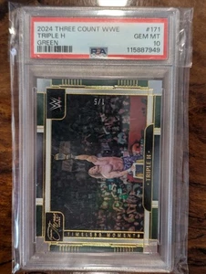 Triple H 2024 Panini Three Count WWE Timeless Moments #171 Green FOTL 1/5 PSA 10 - Picture 1 of 1