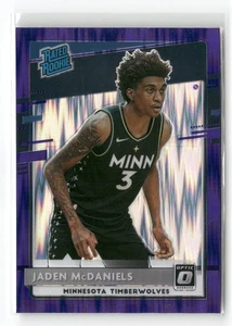 2020-21 Donruss Optic #178 Jaden McDaniels Purple Shock - Picture 1 of 2