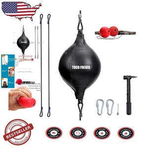 PU Leather Double End Punching Ball - Boxing Speed Bag Training - Picture 1 of 9