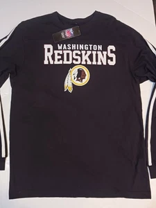 Washington Redskins NFL Team Apparel Long Sleeve Shirt Men L Black w White NWT  - Picture 1 of 10