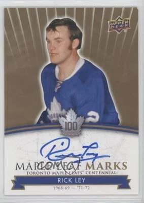 2017 Upper Deck Toronto Maple Leafs Centennial Leaf Marks Rick Ley #MLM-RL Auto - Image 1 of 2