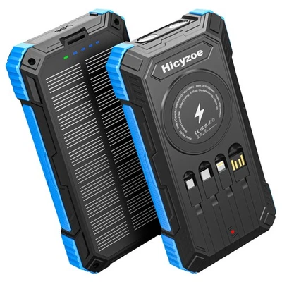 Banco de Energía Cargador Solar, Cargador de Teléfono Portátil Inalámbrico 49800mAh, 15W QC3.0... Foto 1 de 4