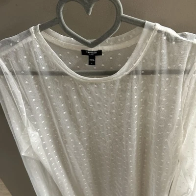 Top Express para mujer de malla transparente con puntos alfiler talla grande Foto 1 de 4