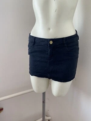 Zara Mini Micro Denim Skirt Y2K Black Size 10 Sk52 - Image 1 of 4