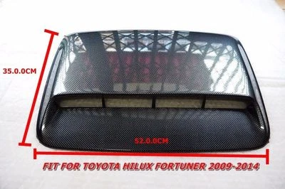 1PC TOYOTA HILUX VIGO FORTUNER 2009-2014 BLACK FIBER HOOD SCOOP COVER 35 X 52CM Foto 1 de 4