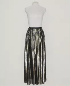 BEAUTIFUL SASS&BIDE METALLIC GOLD SILK BLEND MIDI SKIRT s&b 36 AU 6/8 US 2/4 - Picture 1 of 8