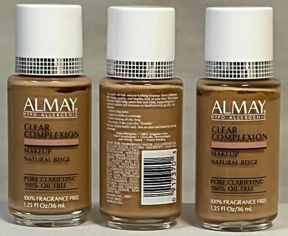 3 Almay Clear Complexion Makeup - Natural Beige 100 % Fragrance Free 1.25 fl oz - Image 1 of 1