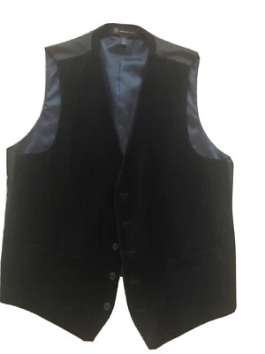 New With Tags!  Mens Large Suede button down vest. Navy / Black Never  Worn - Image 1 of 4