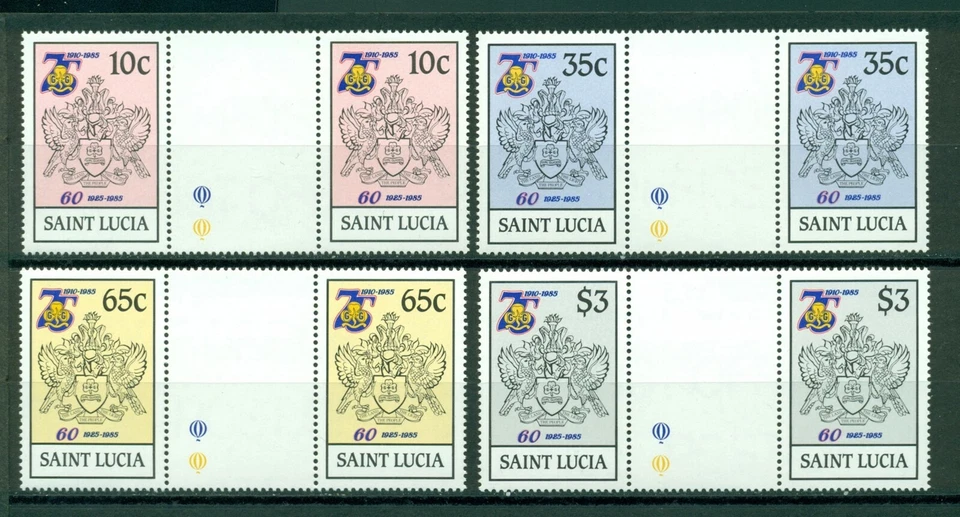 St. Lucia Scott #727-730 MNH ЖЕЛОБ ПАРЫ Girl Guides 75th ANN $$ - Изображение 1 из 1