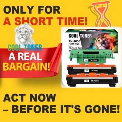 TN1050 Toner fits for Brother DR1050 Drum HL-1110 DCP-1612W DCP-1610W HL-1112 - Image 1 of 4