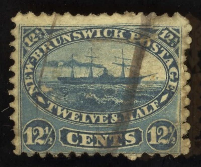 New Brunswick Scott 10 Used 12 1/2c Blue 1860-63 Lot GOR693 bhmstamps - Image 1 of 2