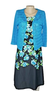 Abito Jemma blu floreale estivo senza maniche 2 pezzi con spalle scoperte abbinate donna taglia M - Foto 1 di 12