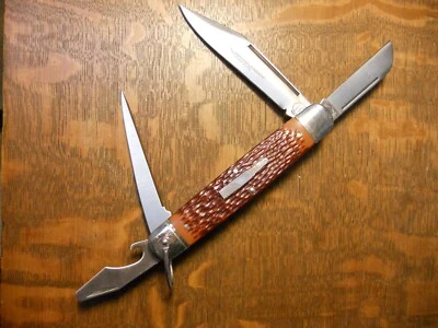 1994 REMINGTON UMC USA Jumbo Camp Knife Bullet Shield pefect Comp. handles new - Image 1 of 4