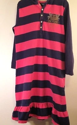 Vestido informal Chaps niños talla L 12-14 niños niñas manga larga con capucha rayas Foto 1 de 4