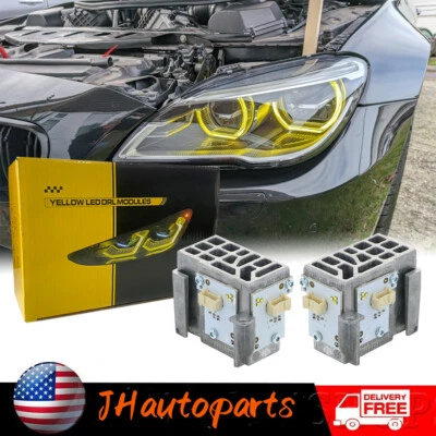 Módulo LED DRL ojo de ángel amarillo para BMW M6 640d 640i 650i 640iX 650iX 2014-2018 Foto 1 de 4