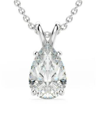 Collar de platino de diamantes en forma de pera de 5,02 quilates cultivado en laboratorio certificado IGI color F VS1 Foto 1 de 4