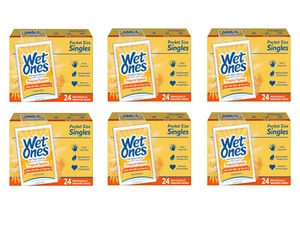 Wet Ones Hand Wipes Singles, Tropical Splash, 24 Ct - Pack of 6 - Picture 1 of 4