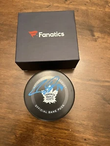 Auston Matthews Toronto Maple Leafs Autographed Official Game Puck Fanatics COA - Picture 1 of 3