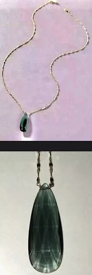 NUEVO CON ETIQUETAS “ANTHROPOLOGIE” SEREFINA 32” COLLAR PIEDRA VIDRIO VERDE con broche de langosta Foto 1 de 4