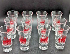Juego de 12 vasos de chupito boca ancha ciervo rojo Jim Beam Collectibles 2 oz - Imagen 1 de 3