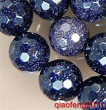 Faceted 8mm  Natural Galaxy Staras Blue Sand Sun Sitara Lapis Lazuli Beads  