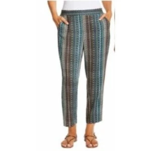 Jessica Simpson Cameren Blue & Brown Printed Pull On Pants XXL - Picture 1 of 4