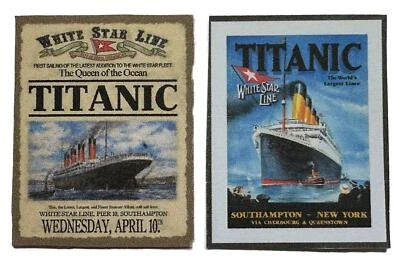 MELODY JANE Pósters publicitarios de casa de muñecas Titanic White Star Line recuerdos vintage 1:12