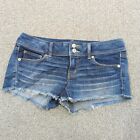 American Eagle Cutoff Shorts Womens 6 Stretch Blue Denim Jeans Button