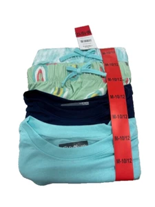 EDDIE BAUER Girls 4 PC PAJAMAS SLEEP SET SLEEP DREAM EXPLORE(BLUE,M 10/12) NWT - Picture 1 of 3