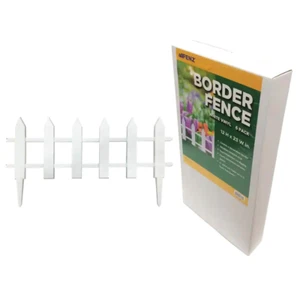 NEW Vinyl Picket Garden Fence - 12 in. x 23 in., 6-Pack - Picture 1 of 12