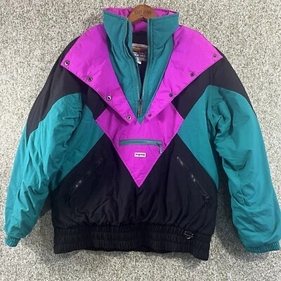 Chaqueta de esquí FERA para mujer 8 bloques de colores vintage años 80’s manga larga multicolor Foto 1 de 4