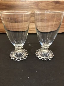 Vintage Anchor Hocking Boopie Water Goblet Glasses 5 1/2” Bubble Footed Set Of 2 - Picture 1 of 8