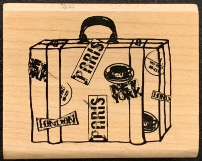 Inkadinkado Dawn Houser Travel Luggage Suitcase With Stickers Rubber Stamp - Image 1 of 3