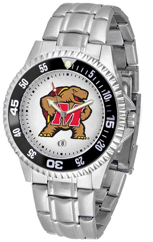 Men's University of Maryland Terps Watch Competitor Stainless Steel Cover