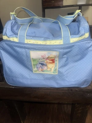 Vintage Disney Winnie The Pooh Blue Dipaer Bag Zip Top Large Size! - Image 1 of 4