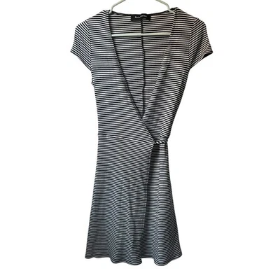 Reformation Dress XS Wrap Striped Navy Blue White Short Sleeve Casual Tencel - Image 1 of 4