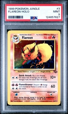1999 Pokémon Jungle Flareon – Holo #3 – PSA 9 MINT - Image 1 of 3