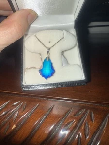 Blauer durchscheinender Stein & Edelstein Sterlingsilber Anhänger 2 Halsketten - Bild 1 von 10