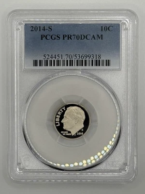 2014-S ROOSEVELT DIME 10C PCGS PR70DCAM - Image 1 of 2