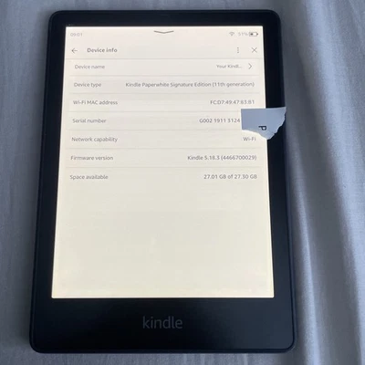 Kindle Paperwhite Signature Edition 11th gen - Denim Blue, 32GB, 6.8” M2L4EK Ads - Image 1 of 4